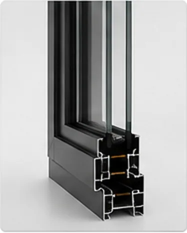 Thermally broken aluminium window in a high-performance modern home